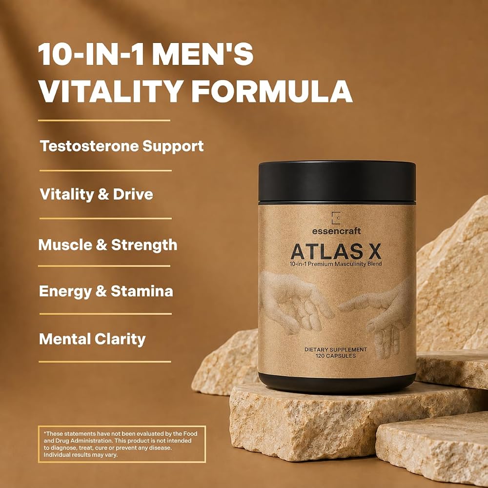Essencraft Atlas X Testosterone Supplement for Men - 120 Capsules - image 2