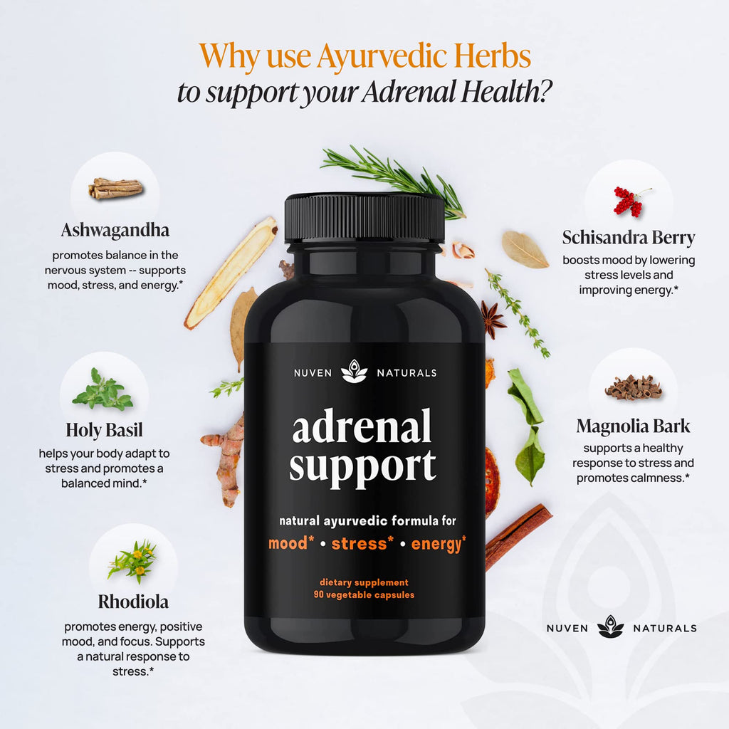 Nuven Naturals Adrenal Support & Cortisol Manager Supplement - 90 Capsules - image 5