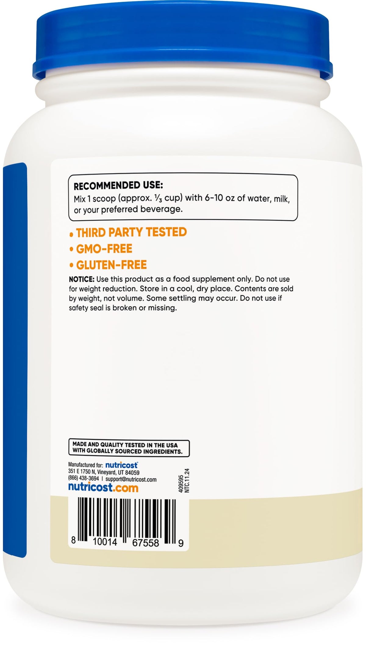 Nutricost Grass-Fed Whey Protein Concentrate - Undenatured