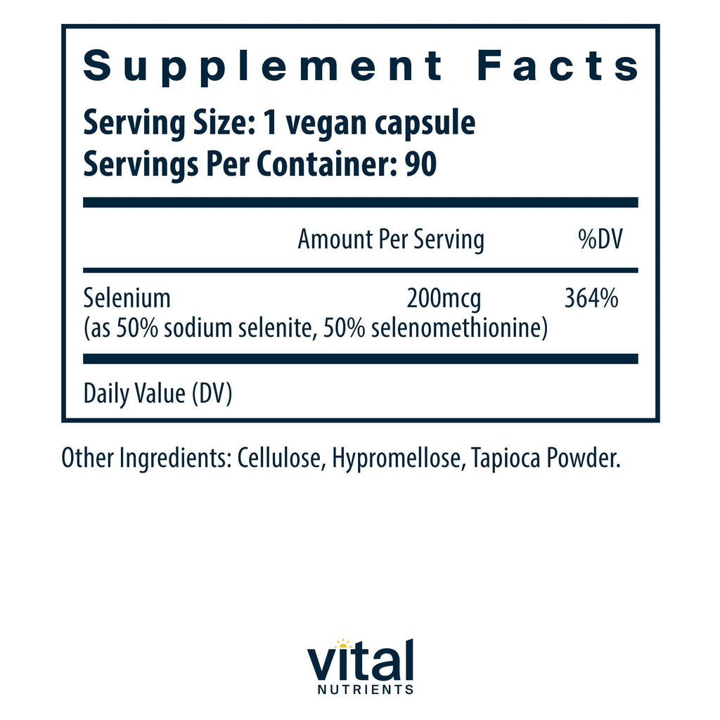 Vital Nutrients Selenium - 90 Vegetarian Capsules - image 2