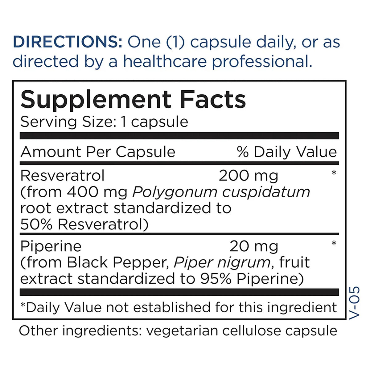 Metabolic Maintenance Resveratrol with Piperine - 60 Capsules - image 2