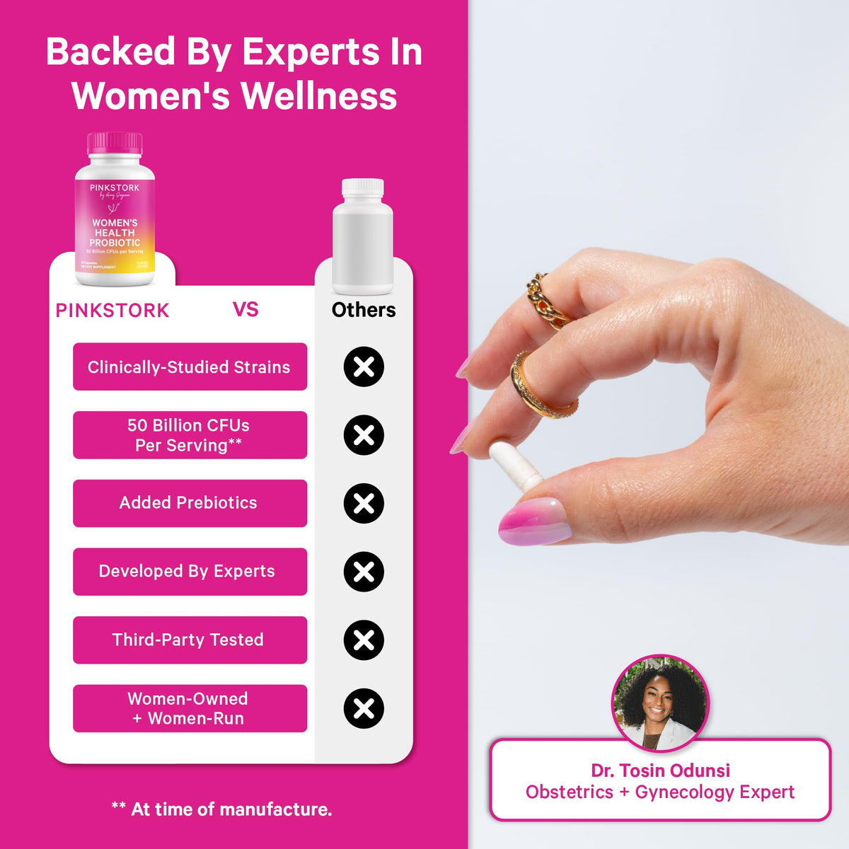 Pink Stork Women's Probiotic 50 Billion CFU - 30 Capsules - image 3