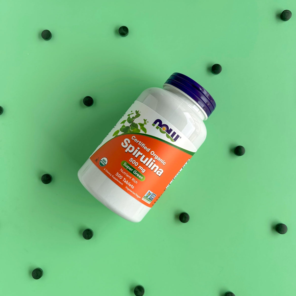 Now Supplements, Organic Spirulina 500 mg with Vitamins, Minerals