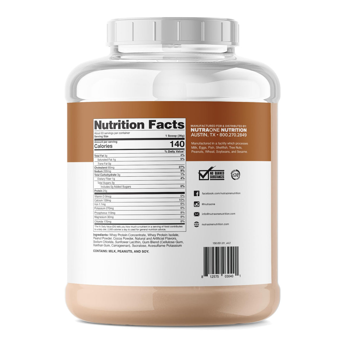 NutraOne ProteinOne Whey Protein Powder