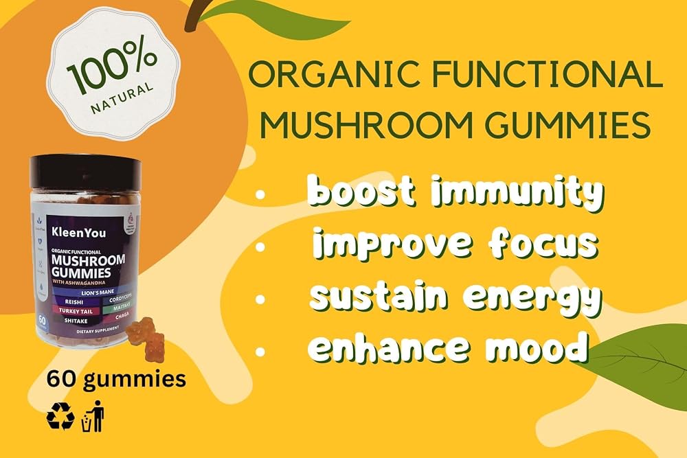 Generic Lion's Mane & Ashwagandha Mushroom Gummies - 60 Gummies - image 3