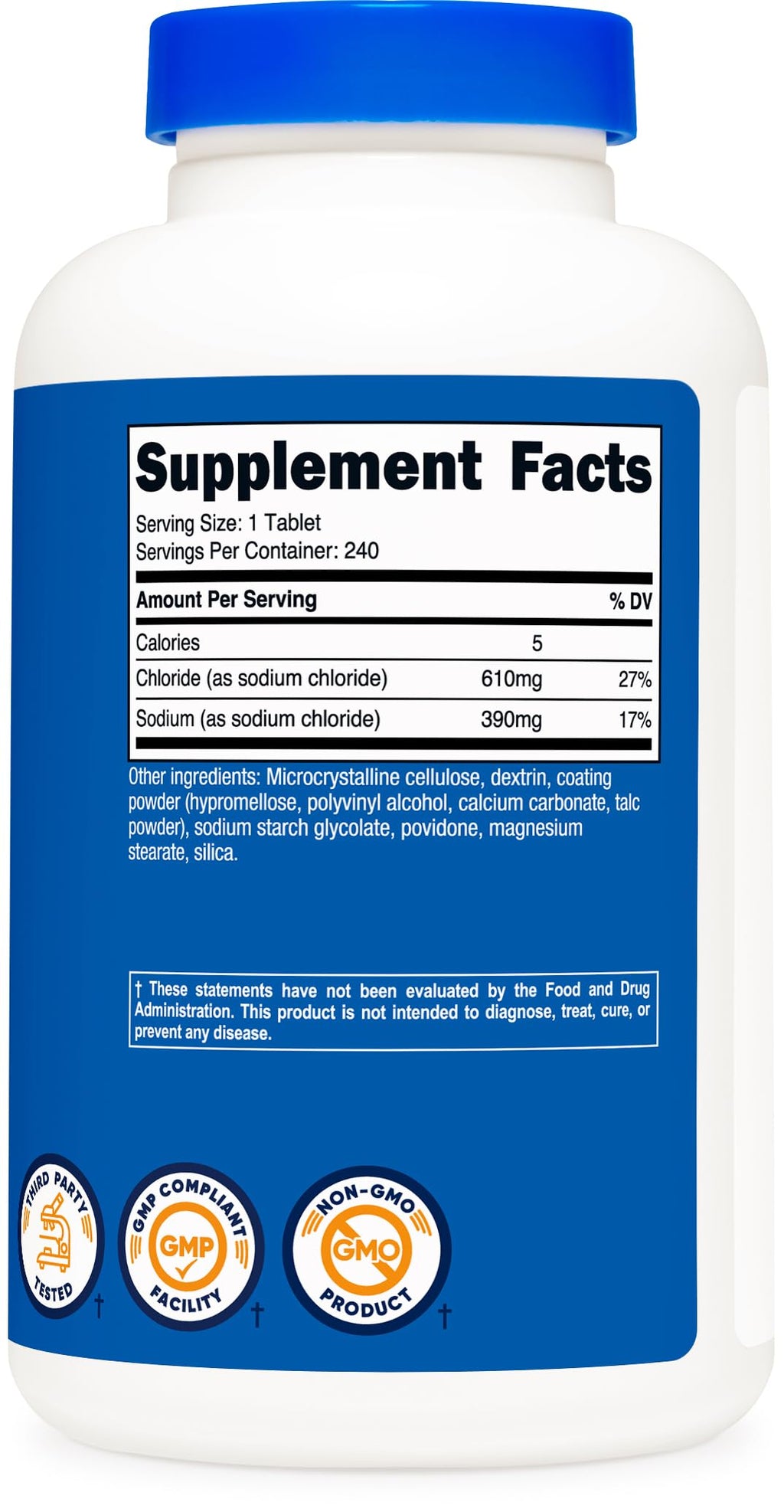Nutricost Sodium Chloride 1000mg Salt Tablets - 240 Tablets - image 5
