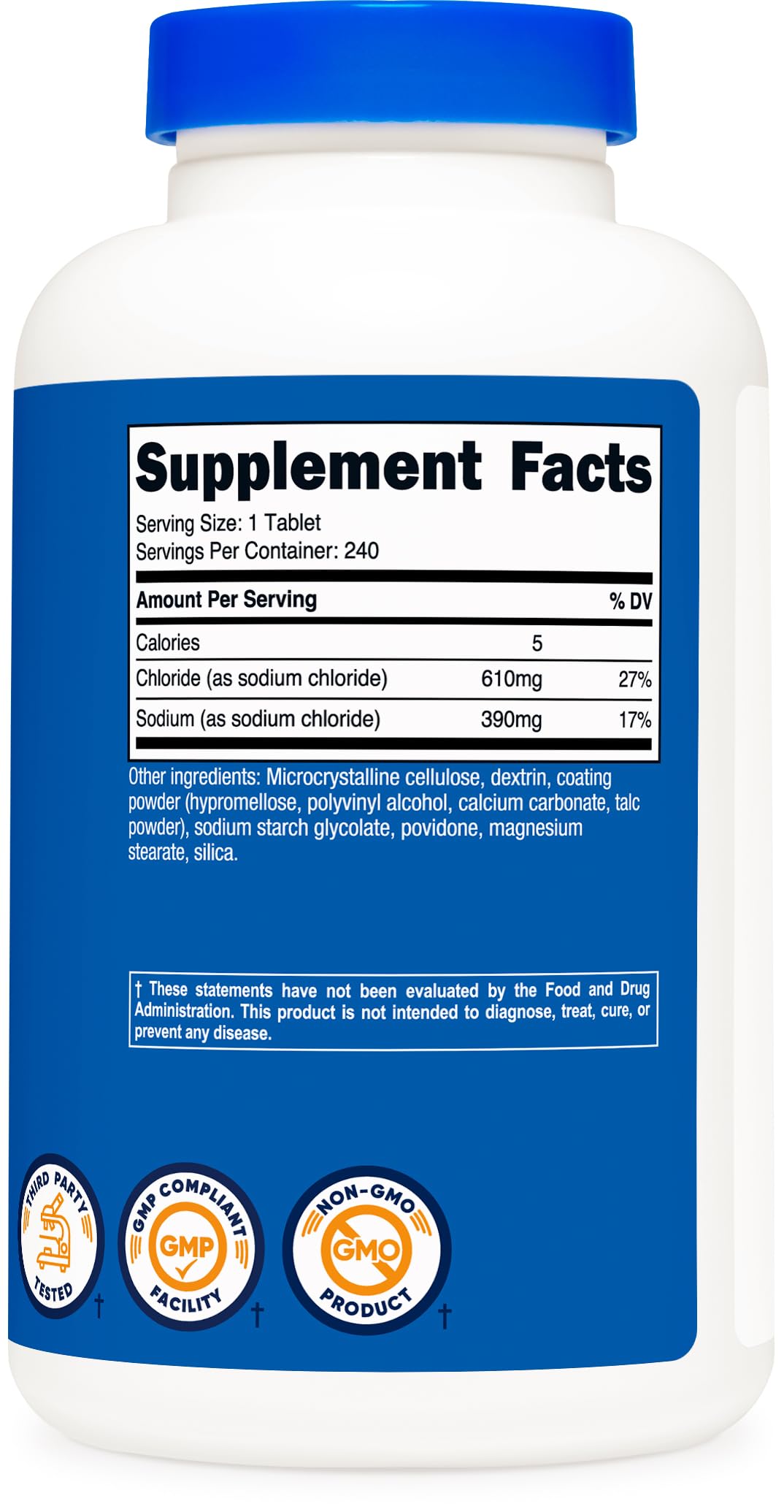 Nutricost Sodium Chloride 1000mg Salt Tablets - 240 Tablets - image 5