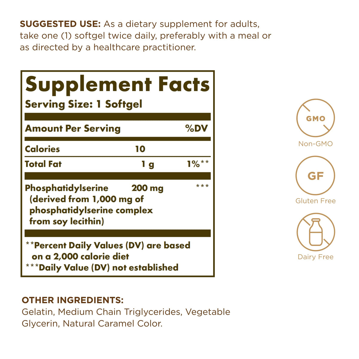 Solgar Phosphatidyl-Serine 200 mg Brain Health - 120 Softgels - image 2