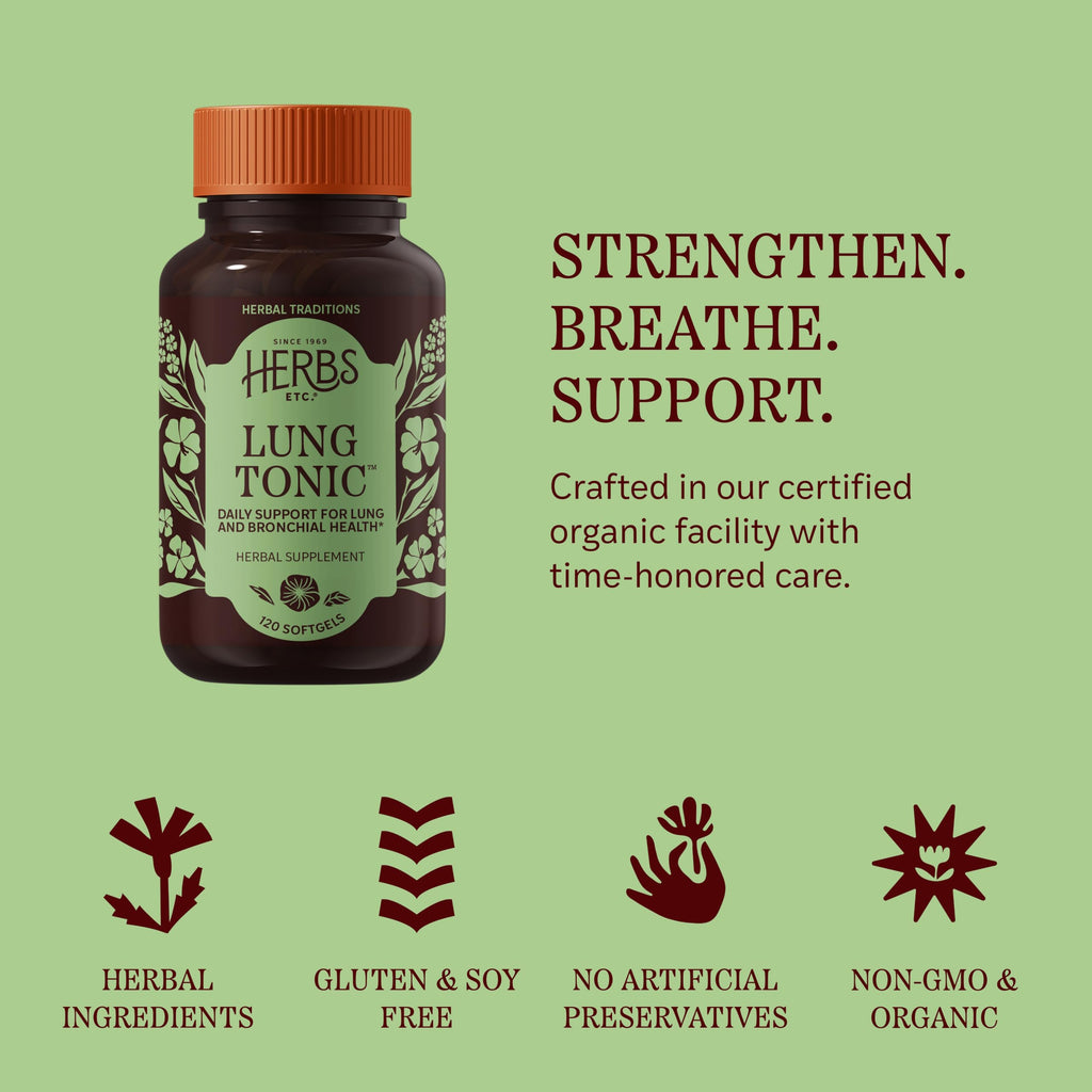 Herbs Etc. Lung Tonic Softgels Daily Respiratory Supplement - 120 Softgels - image 6