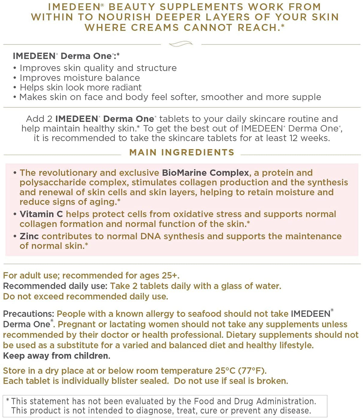 Imedeen Derma One First Signs of Aging Formula Tablets - 60 Count - image 3