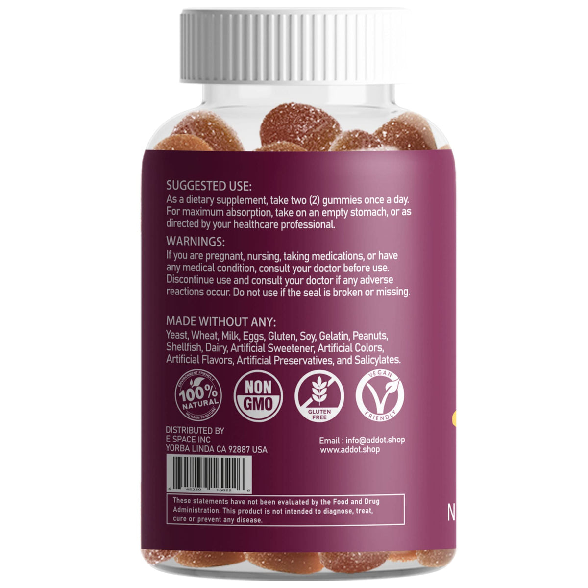 ADDOT Vivacity Ashwagandha Hemp Gummies for Stress & Sleep - 60 Gummies - image 5
