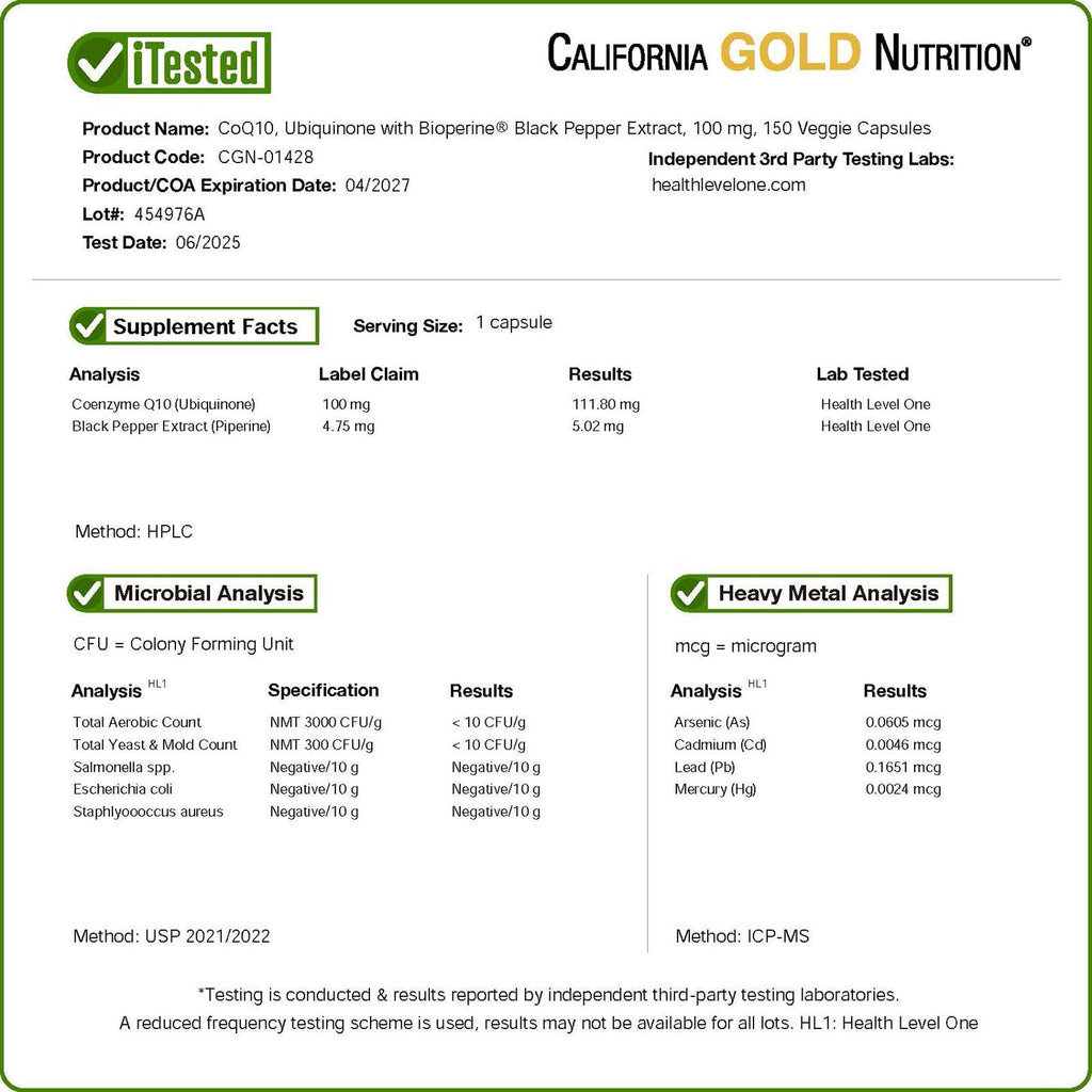 California Gold Nutrition CoQ10 100 mg - 150 Veggie Capsules - image 4