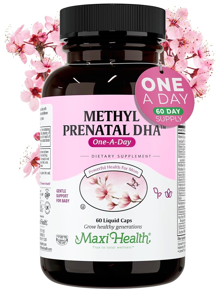 Maxi Health Prenatal Vitamins with DHA & Folic Acid - 60 Capsules