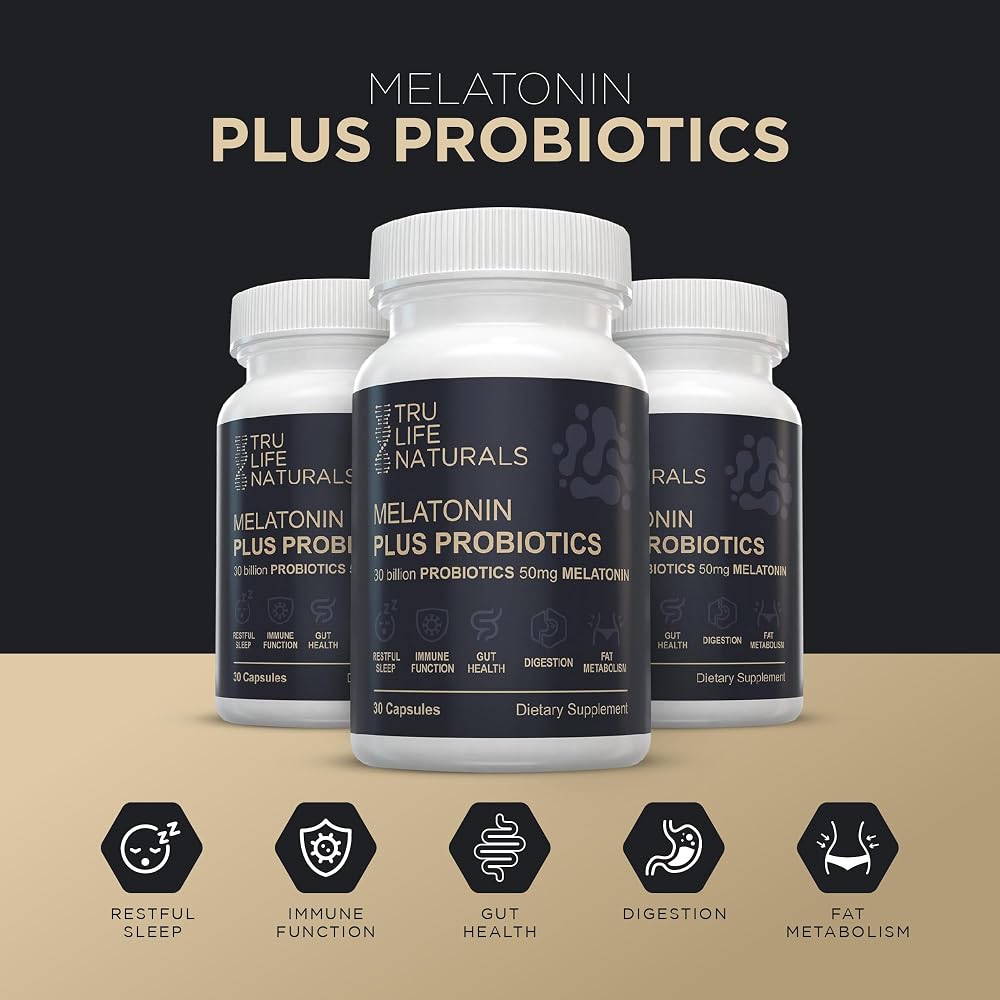 TRULIFE NATURALS Melatonin 50mg Plus Probiotics Sleep Support - 30 Capsules - image 3