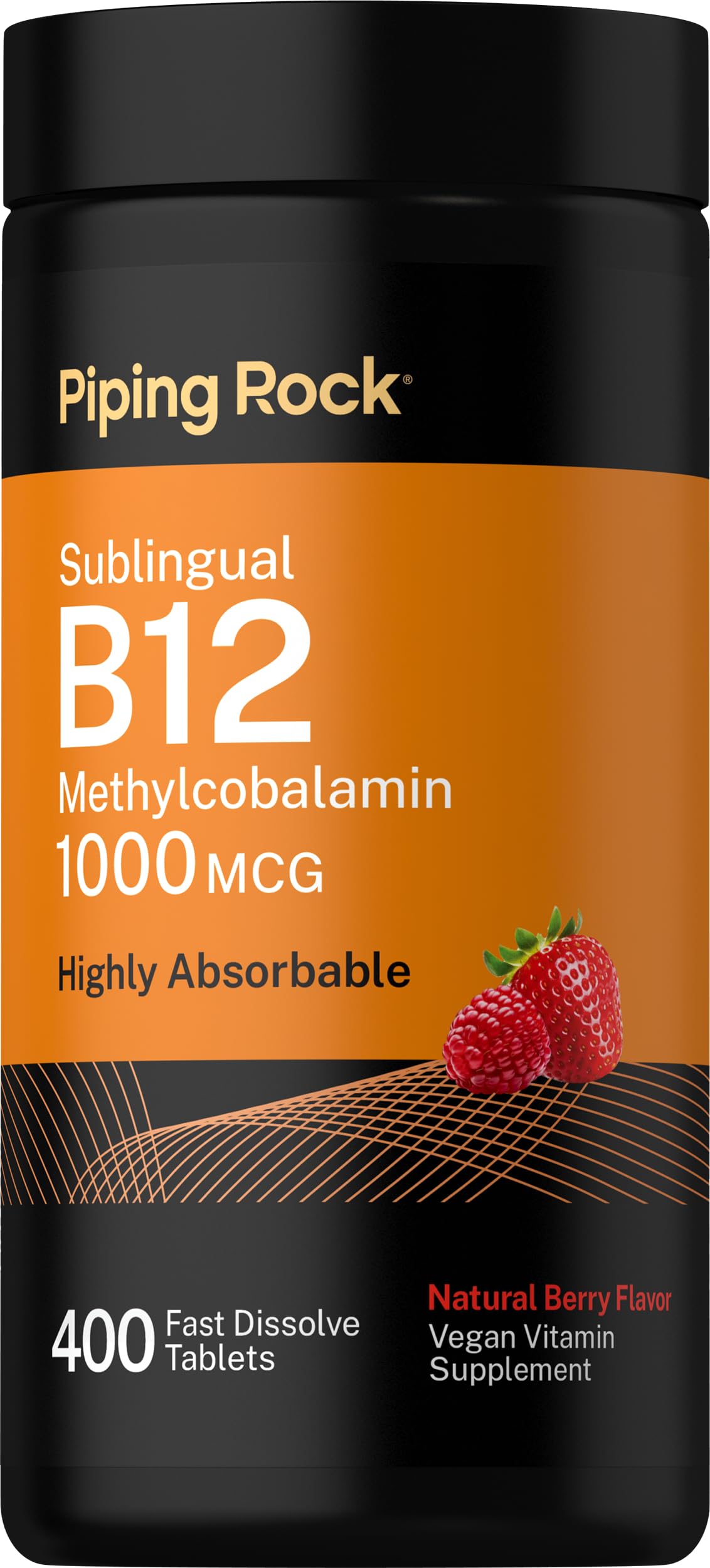 Piping Rock Vitamin B12 1000 mcg Sublingual Tablets - 400 Count