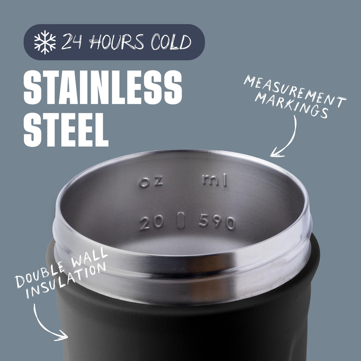 BlenderBottle Sport Flip Stainless Steel Shaker Bottle