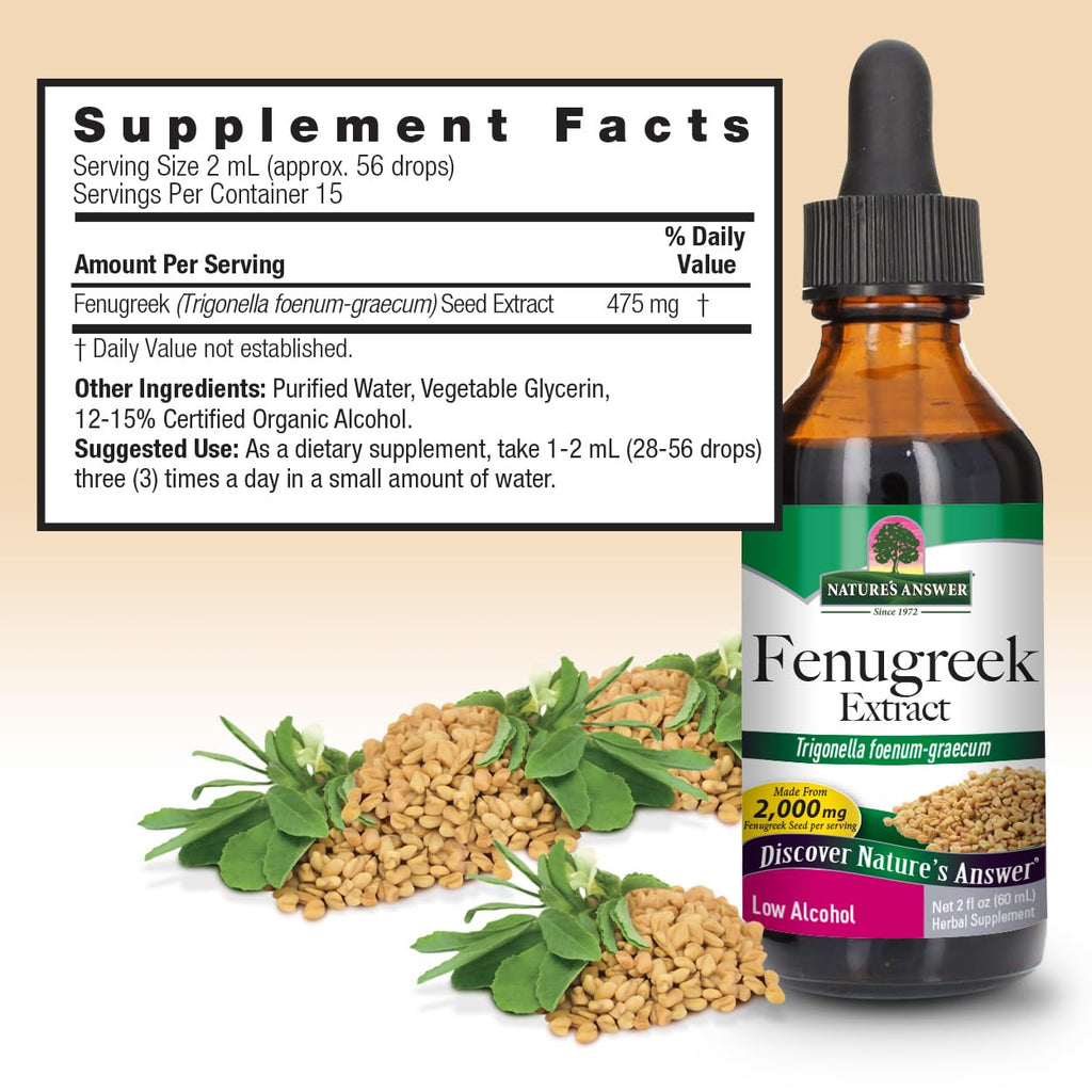 Nature's Answer Fenugreek Seed with Organic Alcohol, 1-Fluid Ounce