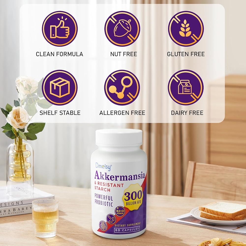 Dmeisy Akkermansia Muciniphila - Live Akkermansia Probiotics for Men