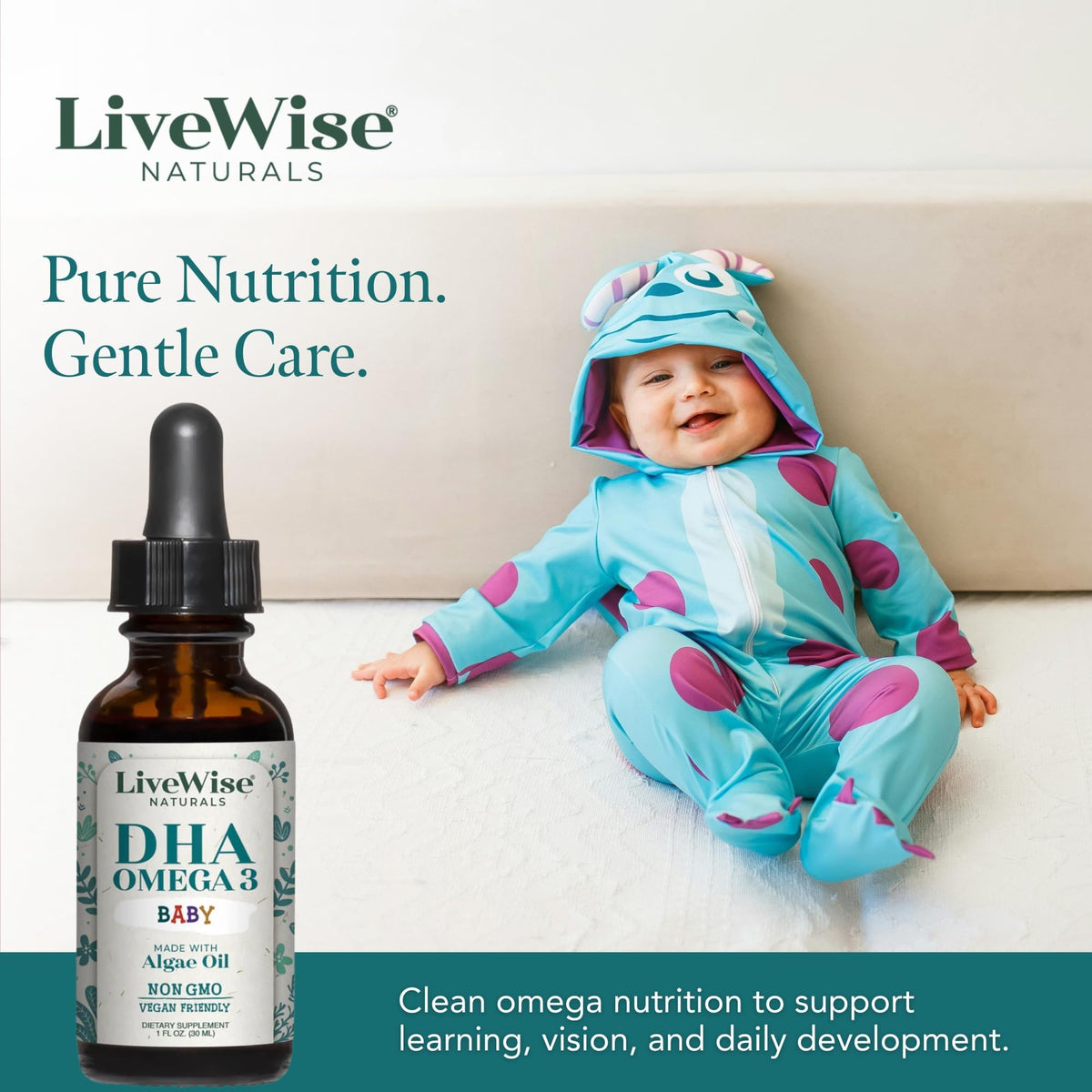 Live Wise Naturals Omega 3 DHA Baby Drops Vegan Liquid - 60 Servings - image 7