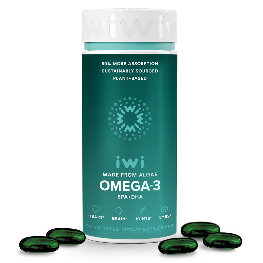 Iwi Omega-3 Vegan Plant-Based Algae with EPA + DHA - 30 Softgels