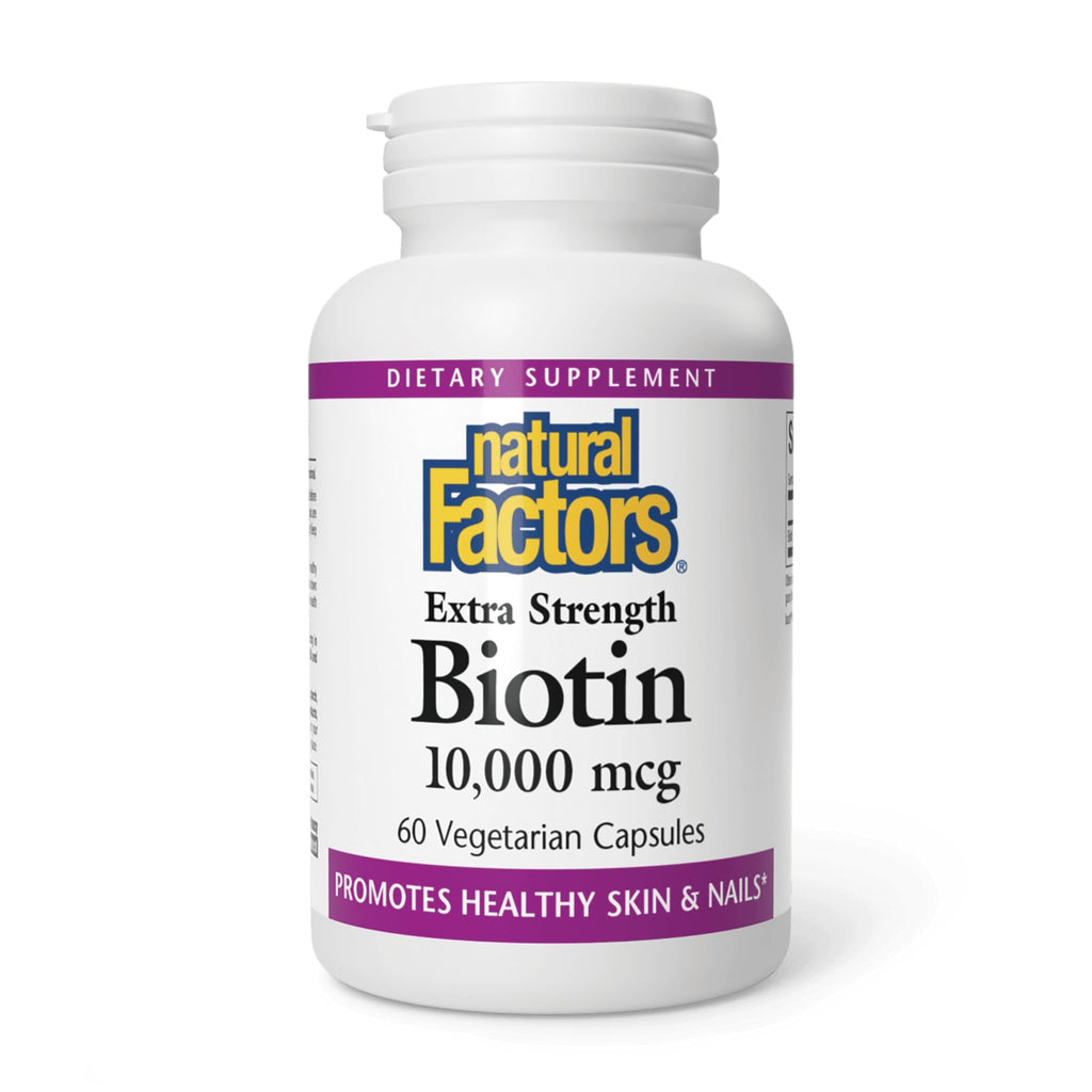 Natural Factors Extra Strength Biotin 10,000 mcg - 60 Vegetarian Capsules