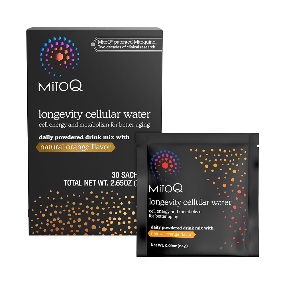 MitoQ Longevity Cellular Water Powdered Drink Mix Orange - 30 Packets