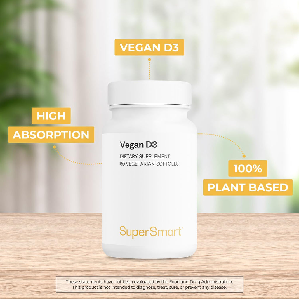 Supersmart Vegan Vitamin D3 5000 IU - 60 Softgels - image 2