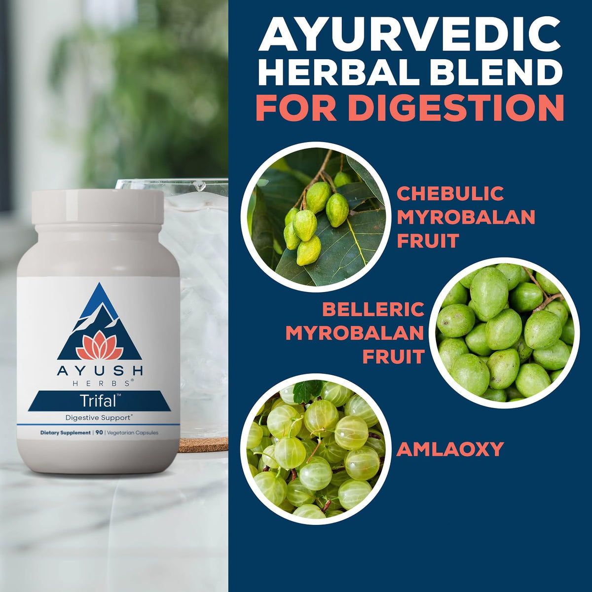 Ayush Herbs Trifal Digestive Support with Amla - 90 Capsules - image 4