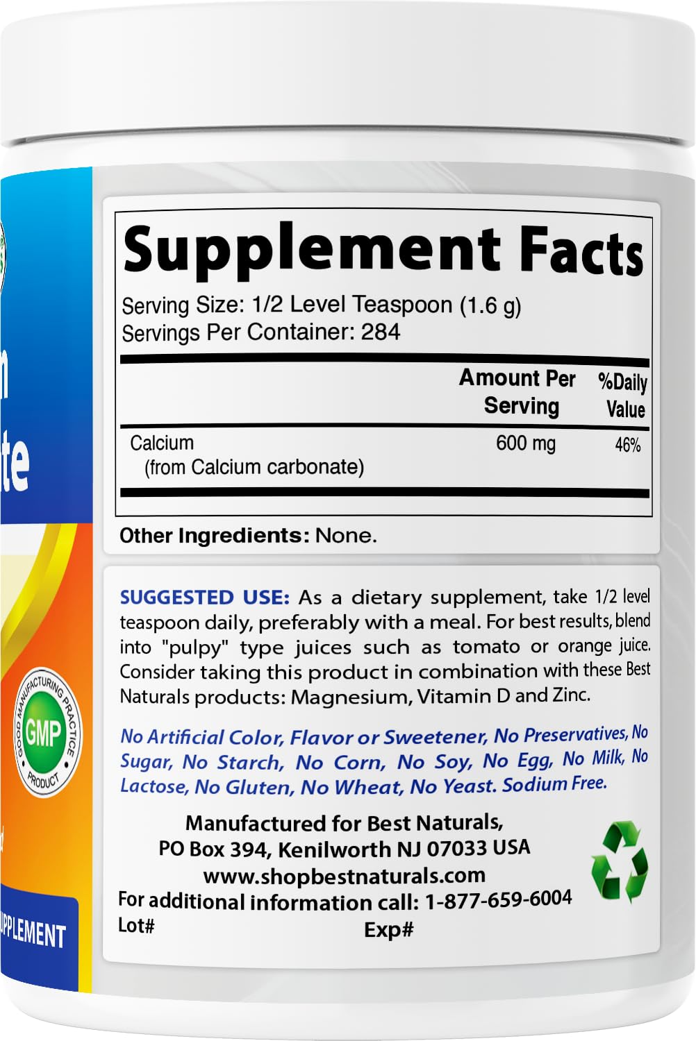Best Naturals Calcium Carbonate Powder - 2 Pack (32 oz) - image 6