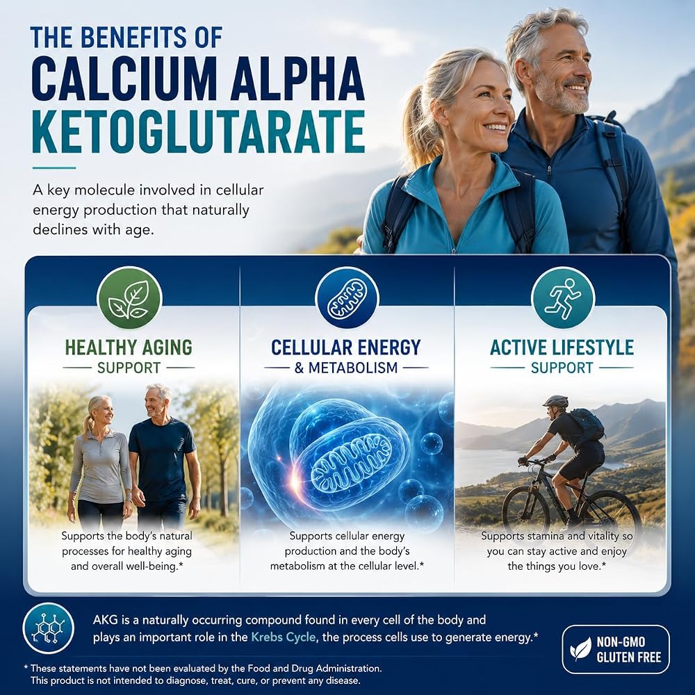 LongJuvity Calcium Alpha-Ketoglutarate AKG Supplement - 60 Capsules - image 2