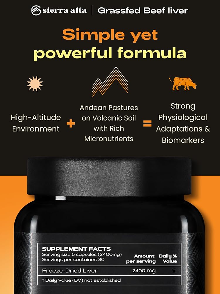 Sierra Alta Grassfed Beef Liver Supplement - 180 Capsules - image 2