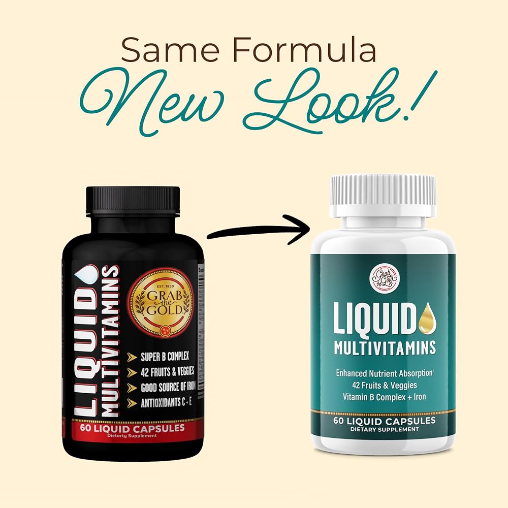 Grab The Gold Metabolism Support Liquid Multivitamin - 60 Capsules - image 2