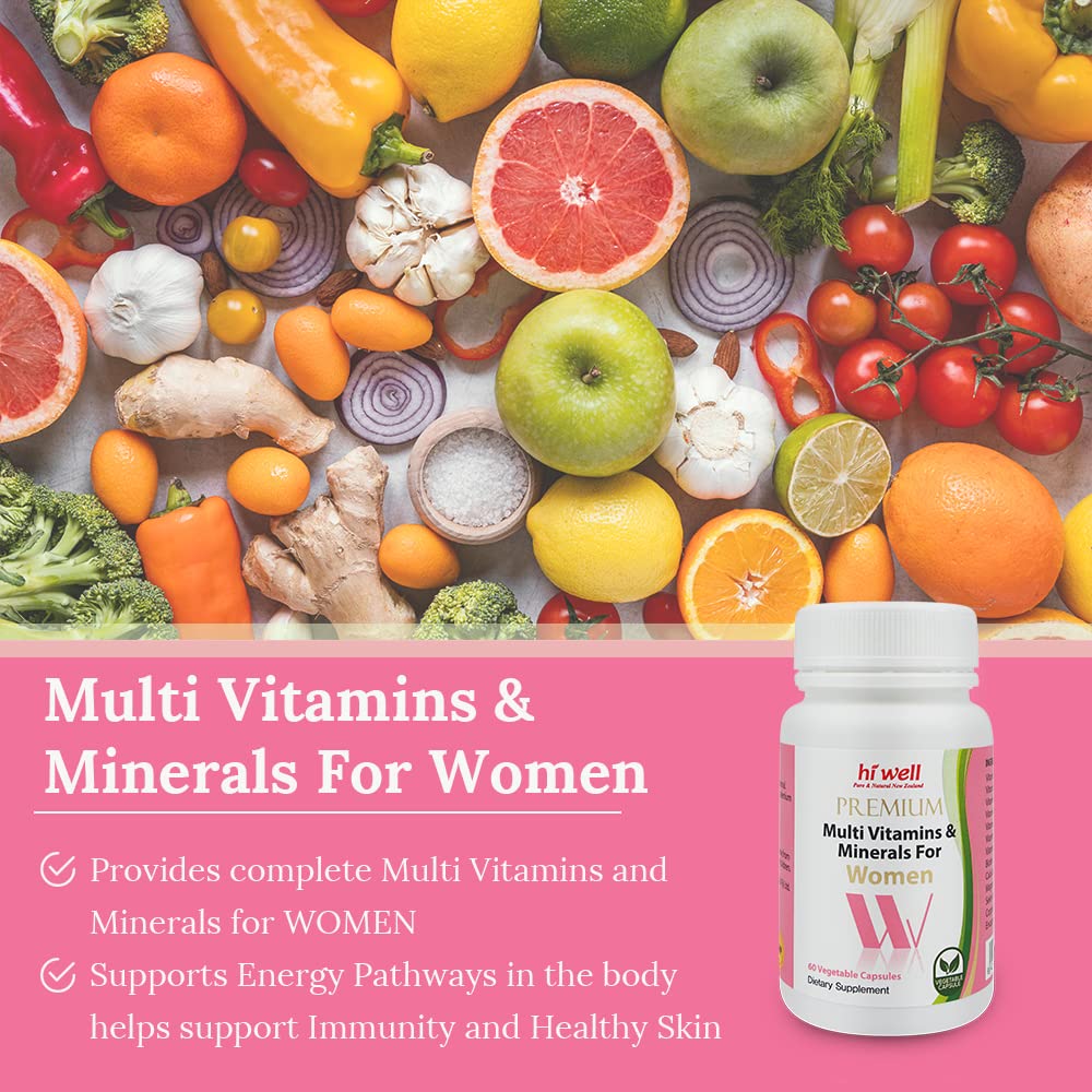 HI WELL Premium Multi Vitamins & Minerals for Women - 60 Capsules - image 3