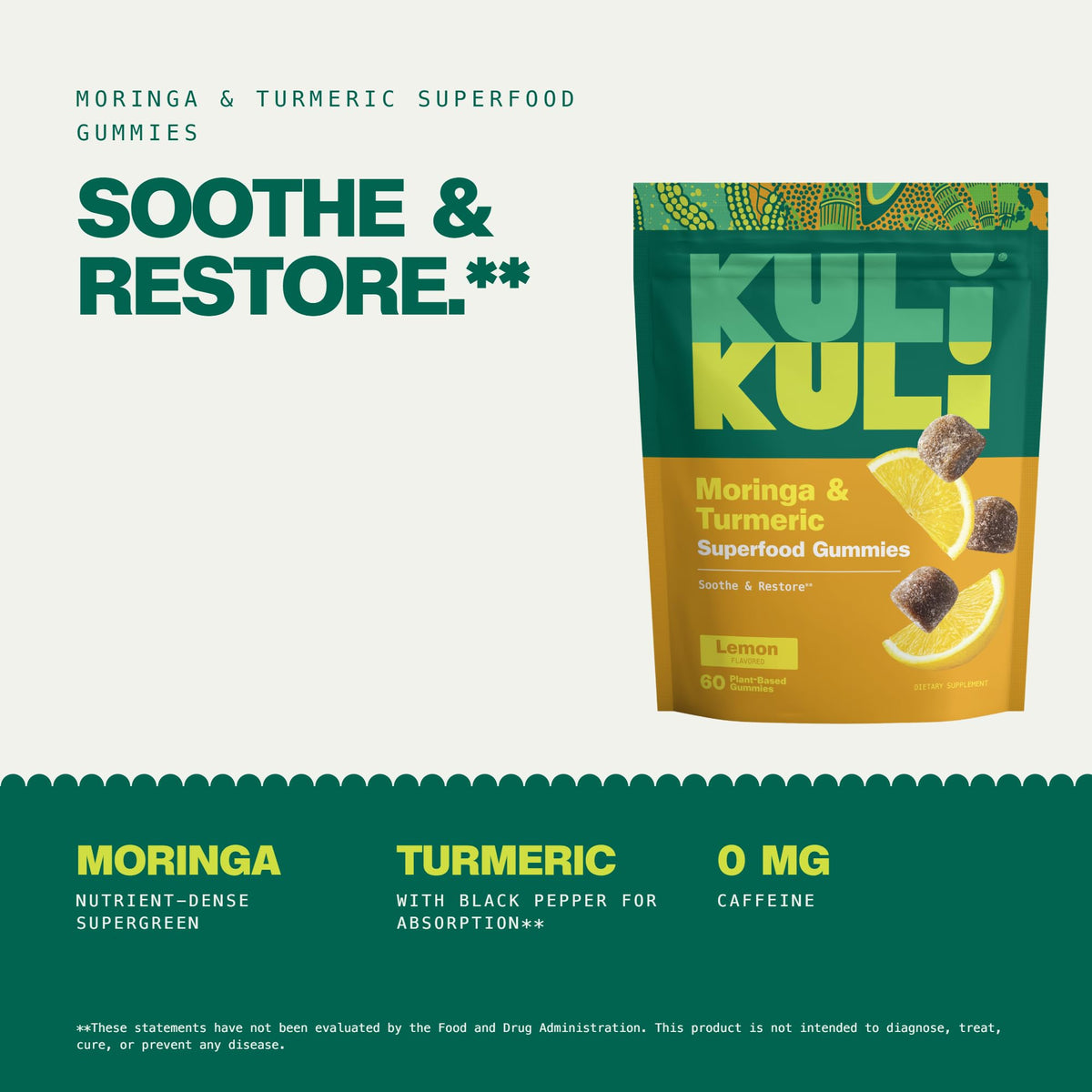 Kuli Kuli Moringa Gummies - Caffeine-Free Energy Supplements