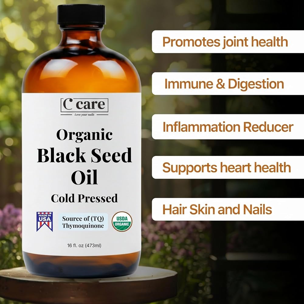 Vocks Black Seed Oil Organic Cold Pressed Unrefined Glass Bottle