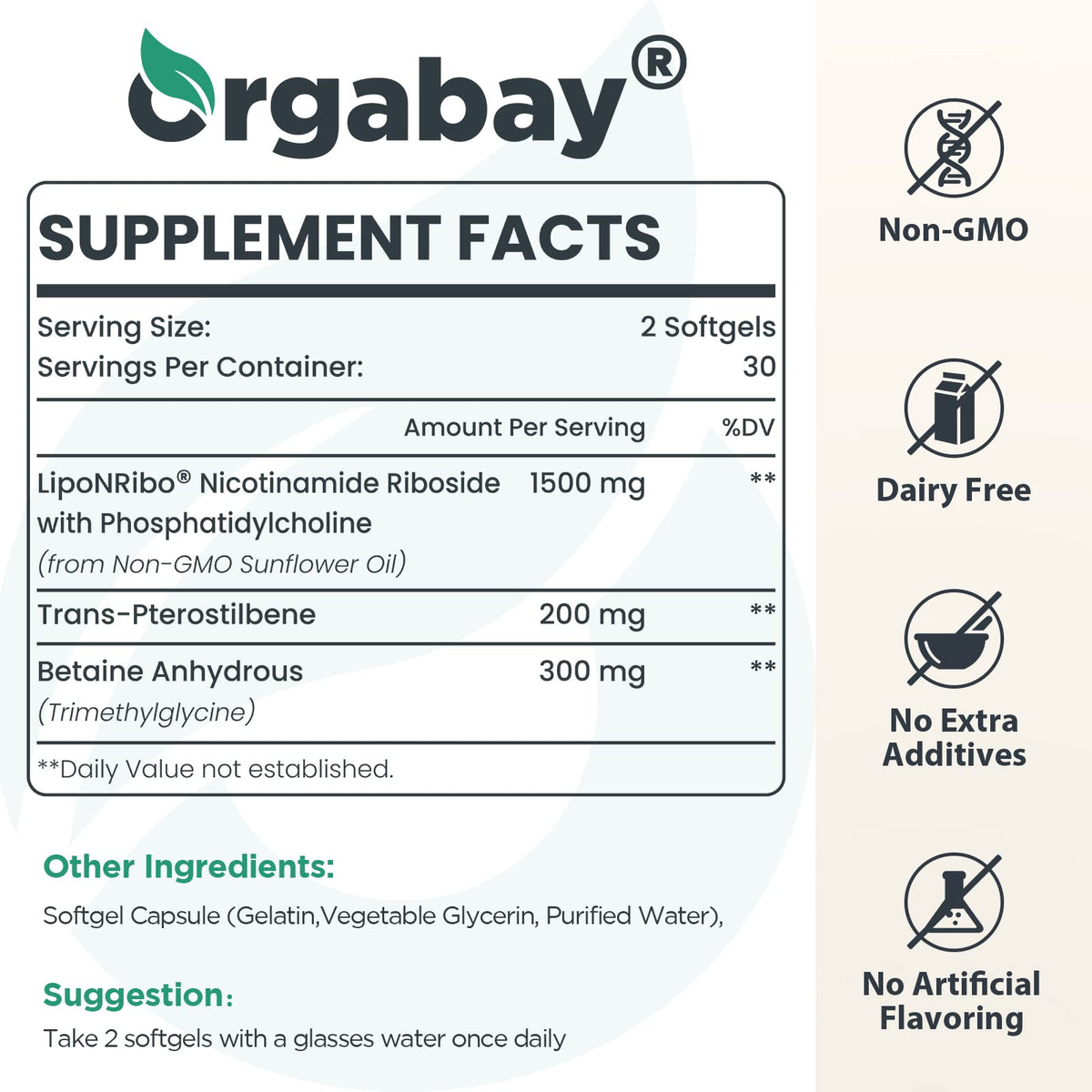 Orgabay Liposomal Nicotinamide Riboside 2000 MG with TMG