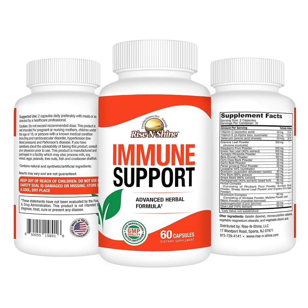 Rise-N-Shine Immune Support Supplement - 60 Capsules - image 2