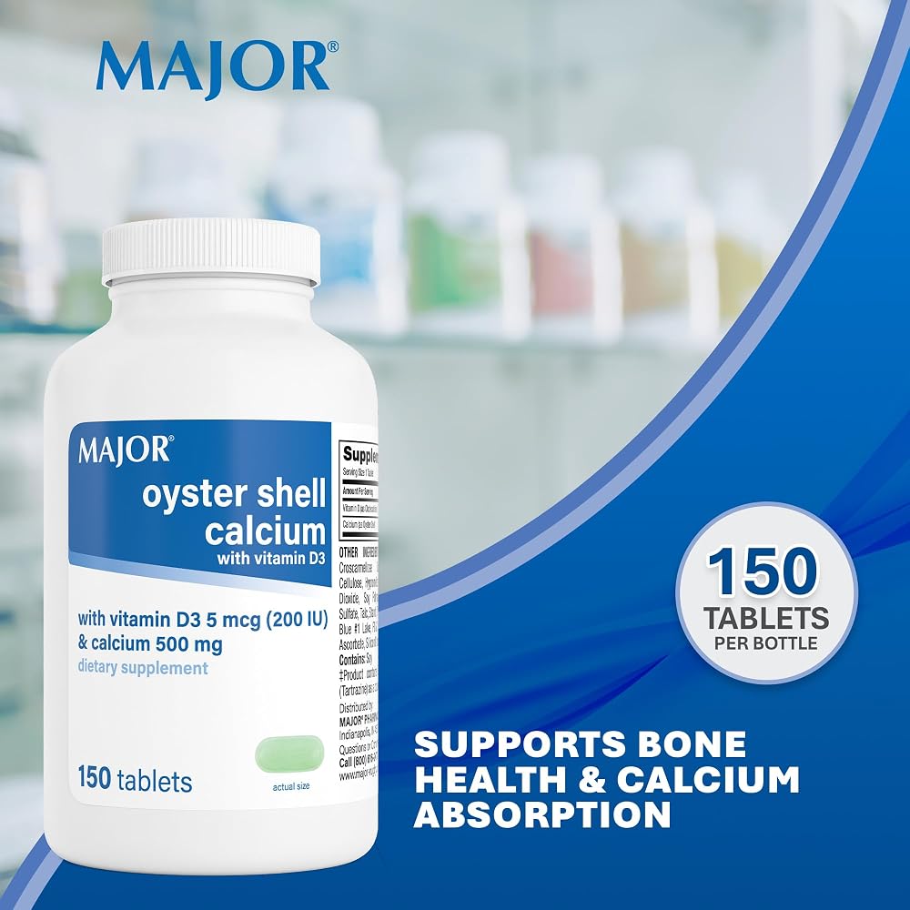 MAJOR Oyster Shell Calcium 500mg with Vitamin D3 - 150 Tablets - image 2