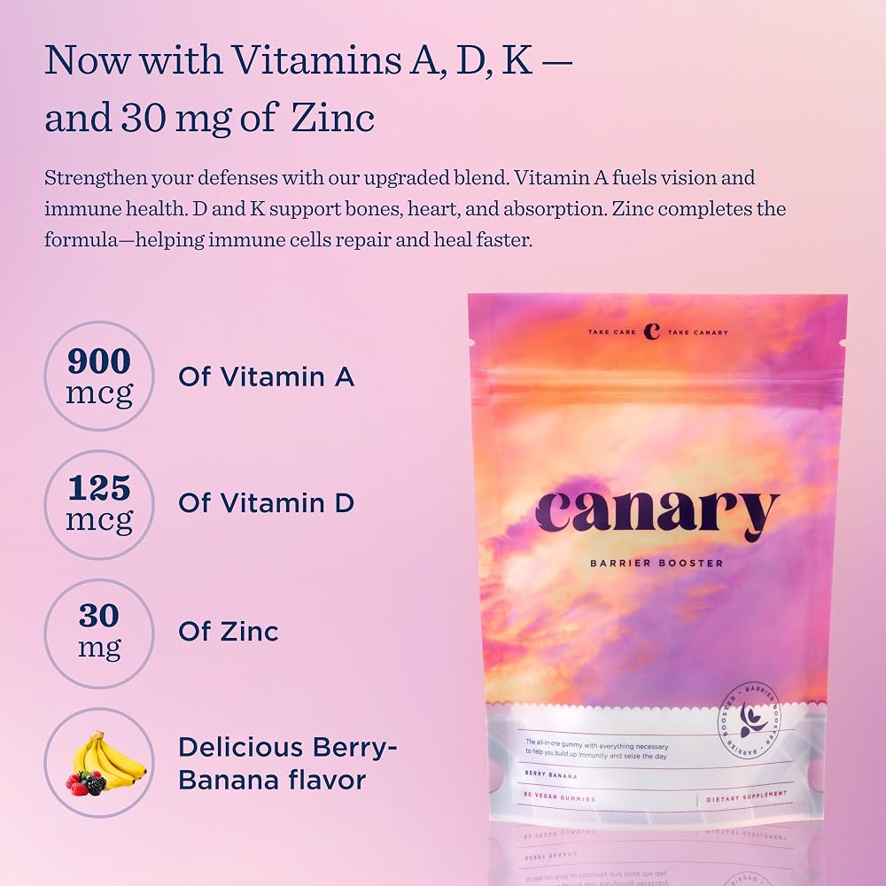 Canary Barrier Booster Vitamin A, D, K & Zinc - 60 Gummies - image 2