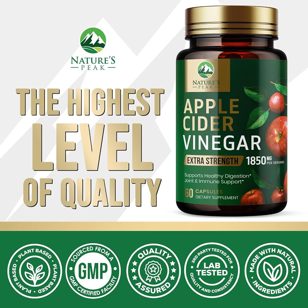 Nature's Peak Apple Cider Vinegar 1877mg Per Serving - Vitamin D3