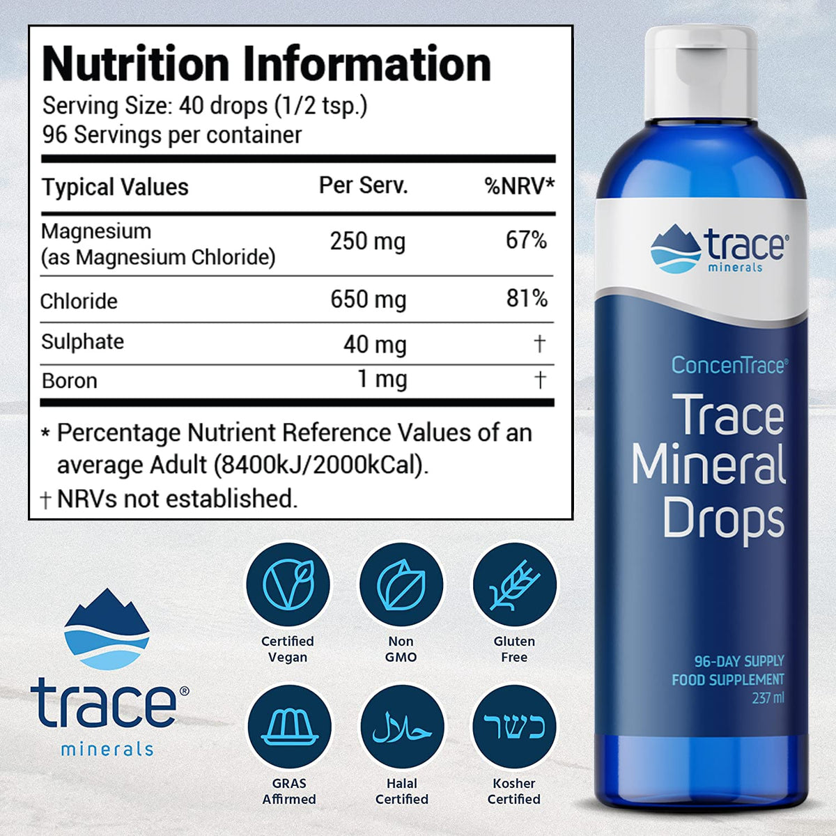 Trace Minerals Research Concentrace Mineral Drops - 8 Fl Oz - image 3