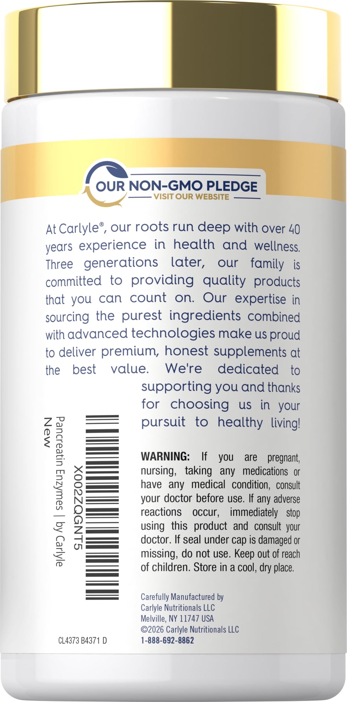 Carlyle Pancreatin Digestive Enzymes - 250 Caplets - image 3