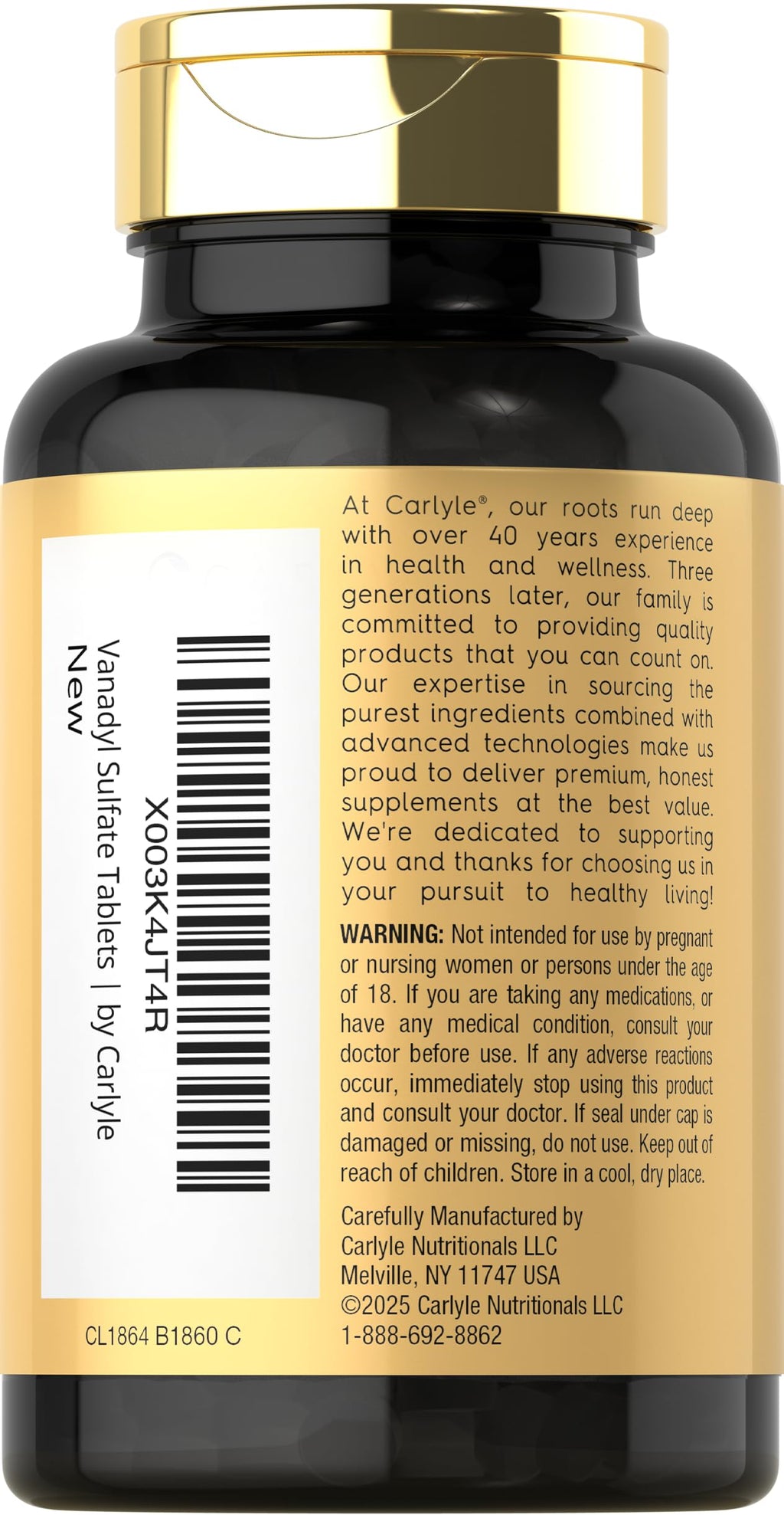 Carlyle Vanadyl Sulfate 10mg - 180 Tablets - image 3