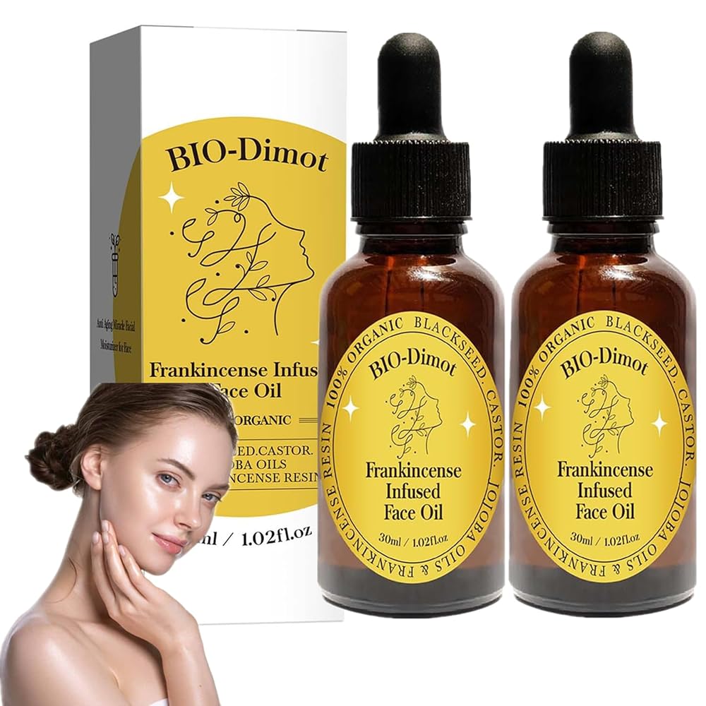 LOYOTICE Frankincense Resin Face Oil with Black Seed & Jojoba - 2 Pack