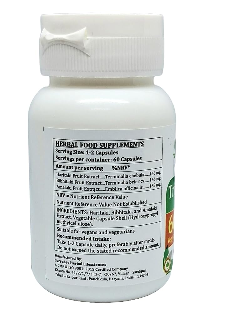 Satya Naturals Triphala Forte Capsules 500 mg. 60 Veg. Capsule