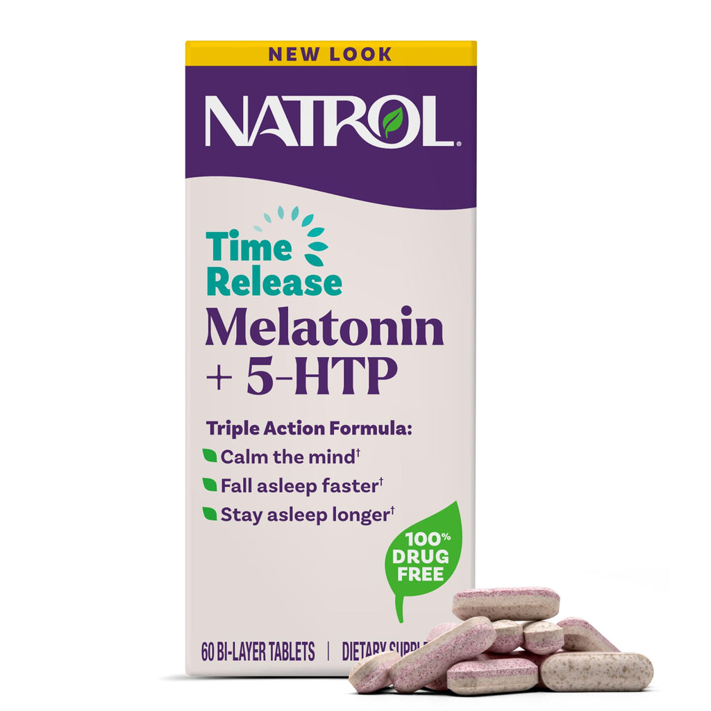 Natrol Melatonin + 5-HTP Time Release Sleep Aid - 60 Tablets