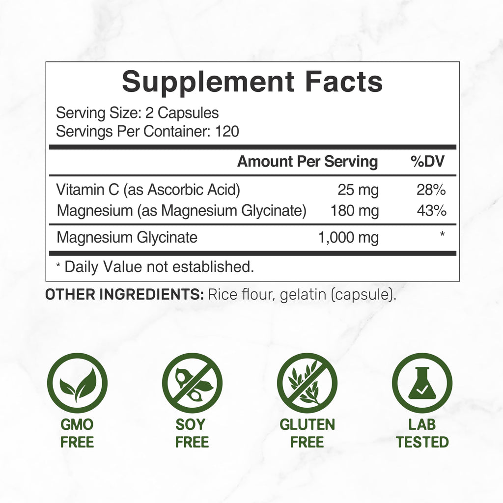 DEAL SUPPLEMENT Magnesium Glycinate 500mg - 240 Capsules - image 2