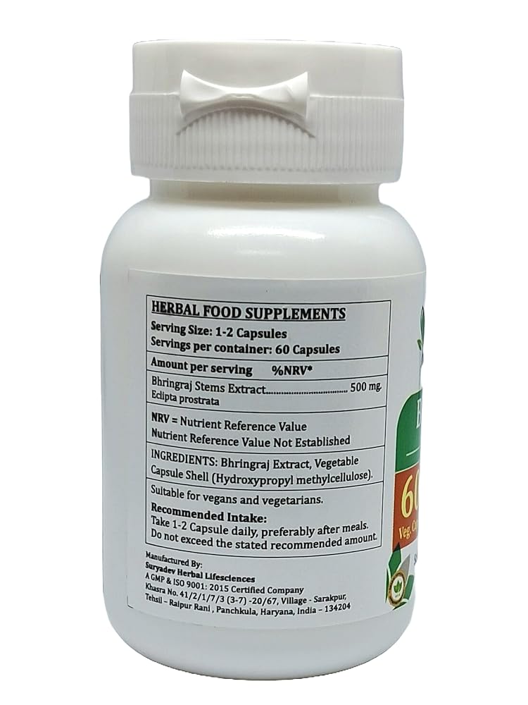 Satya Naturals Bhringraj Forte Capsules 500 mg. 60 Veg. Capsule