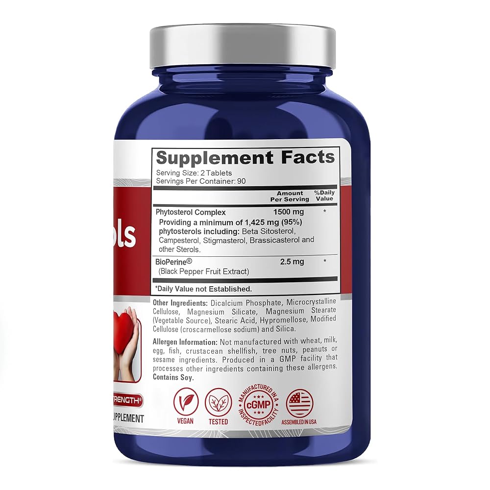 NusaPure Plant Sterols 1500mg Vegan - 180 Vegetarian Tablets - image 2