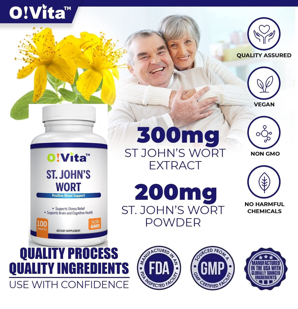 O!VITA St. John's Wort 500mg Tablets - 100 Count - image 3